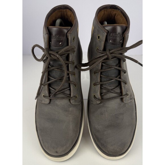 OluKai Kekaha Men’s Waterproof Leather Chukka Boots Sz 10.5 Gray 10500 main image 11